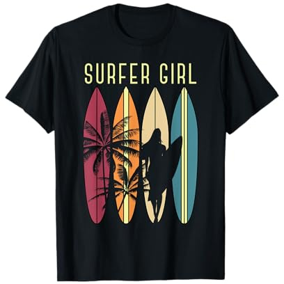 Water Sports Surfing Girls Surfboard Surfer Hobby Surfing T-Shirt