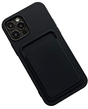 Emlivi iPhone XS Slot Card Holder Hülle, iPhone X Handy Kartenhalter Handyhülle mit Kartenfach Wallet Handytasche Kreditkartenetui Schutzhülle Kompatibel mit iPhone XS Case Cover, Schwarz