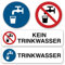 Hochwertige Aufkleber: Trinkwasser und Kein Trinkwasser - nach DIN EN ISO 7010 P005 ASR A1.3, 4 Stück