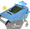WD&CD Sonnensegel Kinderwagen mit UV Schutz 50+ und Wasserdicht, Double layer fabric mit Sichtfenster und extra breite Schattenflügel, Hellblau