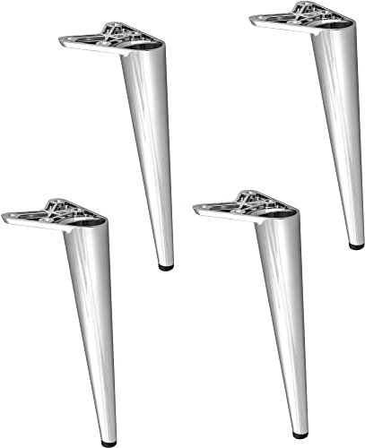 Gedotec Möbelfuss aus Metall Schrankfuß | 4 Stück - Füße für Möbel | Torin | Chrom poliert | Füße 20 cm - mit Tragkraft bis 100 kg | Schrankbeine zum Anschrauben | Möbelfüße für Regal | Bettfüße