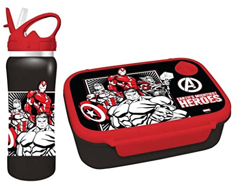 Diakakis Avengers - Set de almuerzo y botella de acero inoxidable
