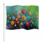 Yekiua Blumenflagge, 7,6 x 12,7 cm, abstraktes Aquarell, Frühling, saisonale Natur, Blumen, Regenbogen, doppelseitige Flaggen, jedes Wetter, langlebig, mit 2 Messingösen, Gelb, Rot, Grün