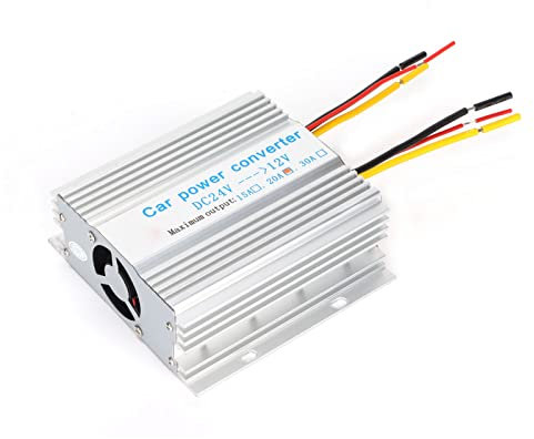 Bewinner Auto Wechselrichter 20A 240W, DC 24V auf DC 12V Fahrzeug Stromrichteradapter, für Autolautsprecher, LCD TV, Gegensprechanlage und Überwachungssystem