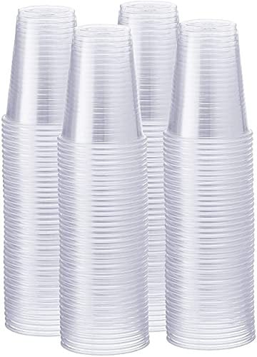 ECONX 100 Plastic Cups 180ml 6oz | Clear Drinking Plastic Glasses BPA Free Sturdy Ideal for Cold Drinks Beverages Beer, Juices, Iced Coffee Tea, Bubble Boba, Lemonade, Smoothies Indoor Outdoor