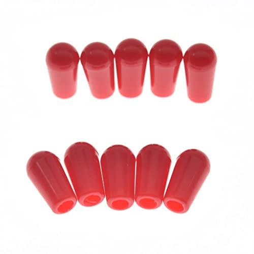 Dopro 10 Stück American #8-32 Gewinde 3 Wege Kippschalter Kappe Schalter Spitze Knopf für USA Les Paul Pickup Selector Switchcraft Switch Rot