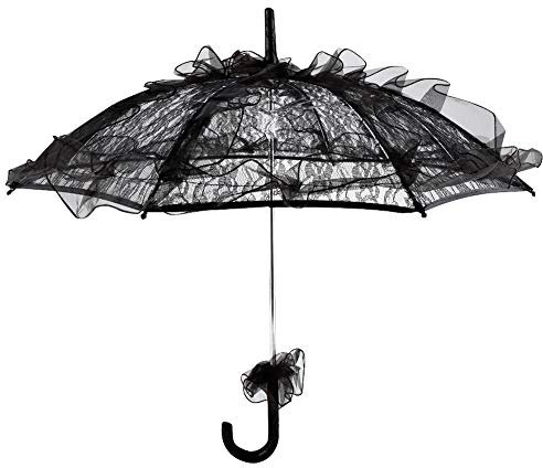 Paraguas de Boda de Encaje, 21.7x24in Paraguas de Encaje Negro Paraguas de Sombrilla de Encaje de Boda, Paraguas de Estilo Elegante Sombrilla de Flores de Encaje Accesorios de DecoracióN Accesorio