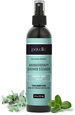 Pavelle Aromatherapy Shower Steamer, 100% Natural Relaxing Essential Oil Spray Mist for Sinus & Congestion Relief, Spa, Sauna & Bath Gift Set for Women & Men, Made in The USA, Garden Mist, 8 Fl.Oz.