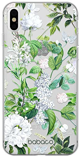 Babaco ERT GROUP mobile phone case for Iphone XS Max original and officially Licensed pattern Flowers 038 optimally adapted to the shape of the mobile phone, partially transparent