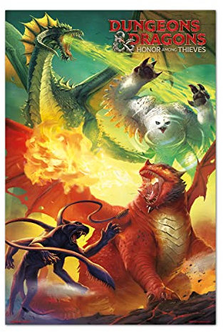 Grupo Erik Poster Dungeon and Dragons Honor Among Thieves Monsters Kunstdruck - Deko Wohnzimmer oder Deko Schlafzimmer - Deko Zimmer - Größe 61 x 91 - Offizielle Fanartikel