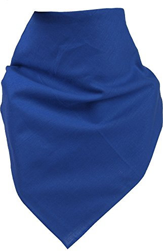 Harrys-Collection Unisex Bandana Uni Farben 100% Baumwolle! 52 X 52 cm, Farbe:uni royalblau