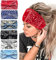 6Stück Stirnbänder für Frauen Breite verknotete Turban Bandana Boho Kopftücher Wraps Yoga Haarbänder Stoff elastische Stirnband Sport Laufen Kopftücher