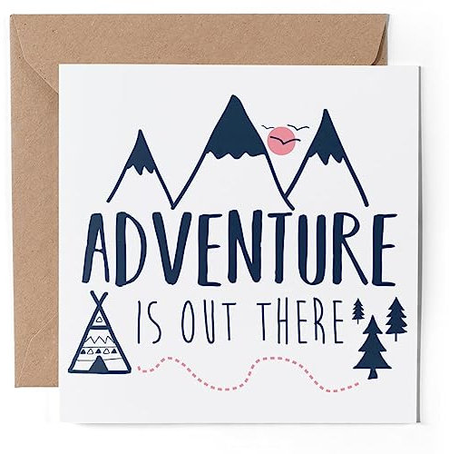 1 x Grußkarte – Berge Wald Camping Abenteuer – blanko Geburtstag Reise Lücke Jahr Universität #60509
