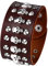 JewelryWe Schmuck Leder Armband Herren Punk Rock Gothic Breit Manschette Lederarmband mit Schädel Totenkopf Nieten Verstellbar Armreif Geschenke für Männer Braun
