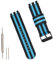 Hijiawee Cinturino di ricambio per Swatch serie Swatch da 17 mm, 19 mm, 20 mm, in morbido nylon balistico militare (17 mm, nero-blu)