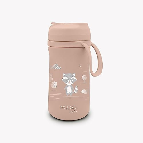 Nuvita 4440 | Recipiente térmico con boquilla de silicona y pajita | Contenedor aislante para líquidos | Botella portátil | Termos Bebidas calientes y frías | Contenedor 350 ml | English Rose