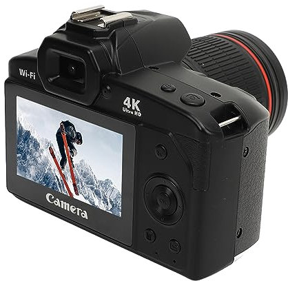 Fotocamera Digitale 4K HD da 64 MP per Visione Notturna con Display a Colori IPS da 3 Pollici e WiFi, Zoom Digitale 16X, Grandangolo da 120 Gradi e Luce di Riempimento per Vlogging