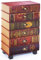 Kobolo Kommode Regal in Buchoptik - Books - rot - 6 Fächer - aus MDF mit bedrucktem Kunstleder