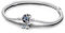 PANDORA Moments Schlangen-Gliederarmband mit Funkelndem Mond-Verschluss aus Sterling Silber, Zirkonia, Kompatibel Moments, Größe: 16cm, 592819C01-16