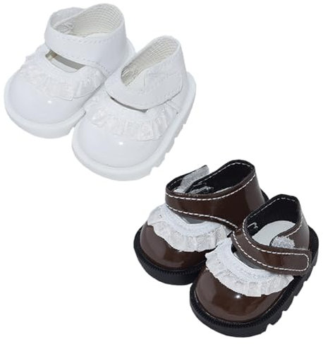 niannyyhouse 20 cm Plüschpuppe Spitze Lederschuhe Länge 5,5 cm Puppenzubehör Verkleiden (a1)