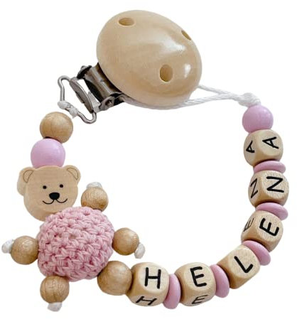 personaliertesgeschenk mit Namen für Mädchen oder Junge Baby Geschenk personalisiert zur Geburt & Taufe Teddy Bär Blau Rosa Grau (Rosa)