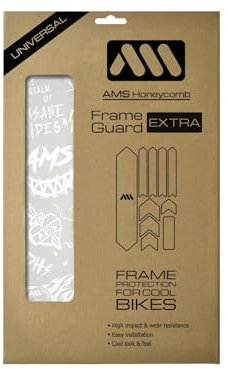 All Mountain Style Protezione aggiuntiva per telaio della bicicletta, vestibilità universale, set da 10 pezzi per tubo obliquo, fodero della catena e usura dei cavi, PVC a nido d'ape ad alto impatto