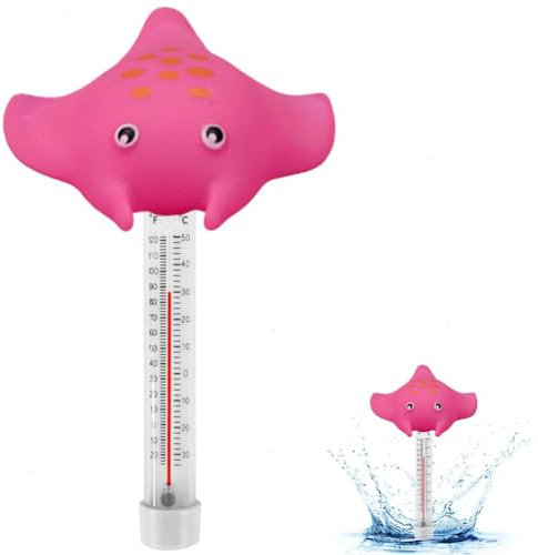 Thermomètre de piscine flottant, thermomètre de température de piscine flottant créatif tête de style animal avec ficelle, thermomètre de piscine flottant pour piscines, spas, bains à remous