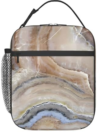 OrcoW Onyx Stone Lunchtasche für Männer und Frauen, isolierte Lunchbox, wiederverwendbar, auslaufsicher, süße Kühltasche für Picknick, Reisen