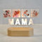 Cristal Plaque - Lámpara personalizada MAMÁ con 4 fotos y texto– Diseño horizontal | Regalo único para el Día de la Madre, cumpleaños y momentos inolvidables