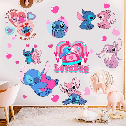 Autocollants muraux 3D de dessins animés mignons pour chambre de fille, chambre à coucher, salon, décoration d'intérieur, taille : (40 x 60 cm)