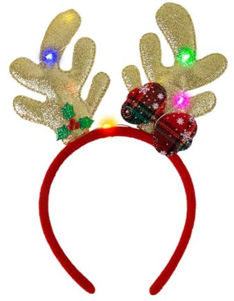 Bandeau Lumineux de Noël avec LED, Serre-tête Lumineux à LED De Noël Bandeaux De Noël à Thème Noël Serre-Tête de Noël Accessoires de Cheveux Serre Tete Noel Lumineux pour Enfants Adultes