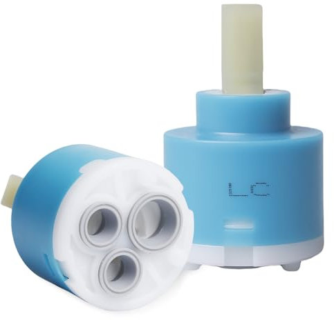 WANDGU 2 cartuchos de cerámica de 40 mm para grifo: cartucho para grifo de cocina, grifo de lavabo, grifos de baño y grifos de bidé, cartucho de cerámica, cartucho de batería mezcladora