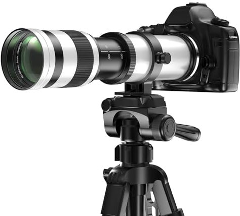 Lightdow RF 420mm-800mm F8.3 Obiettivo Manuale per Canon RF Mount, Teleobiettivo Professionale a Corpo Metallico, per Cannon EOS, R3, Ra, R, RP, R1, R5, R6, R6II, R7, R8, R10, R50, R100 -Bianco