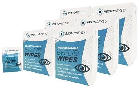 RESTOREYES Lingettes biodégradables pour paupières x20 (lot de 6)
