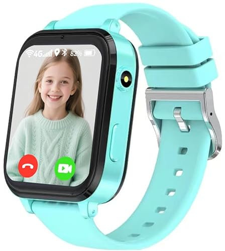 clleylise Smartwatch Kinder mit GPS und Telefon, 4G Kinder Smartwatch, Voice Chat, SOS IP68 Wasserdicht Spiel Wecker Touchscreen, Smart Watch für Jungen Mädchen 4-16 Jahre (Hellblau)