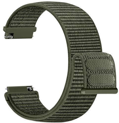 Upeak Nylon Uhrenarmband 22mm Kompatibel mit Garmin Venu 3 Vivoactive 4 Forerunner 255 265, Sport Armband für Amazfit Balance Samsung Galaxy Watch 3 45mm Gear S3 Classic, Grün