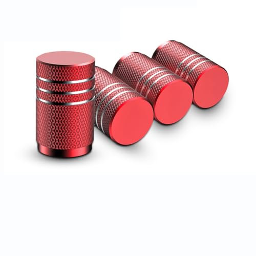 LGBWF 4Pcs Auto Reifenventil Ventilkappen, für SEAT Cupra Terramar 2025 Wasserdicht Staubkappen Anti-Diebstahl Dichtung Valve Caps, Car Zubehör,C-Red