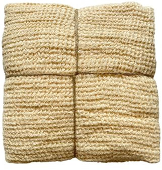 JOWOLLINA Badetuch Saunatuch Hand & Gästetücher 100% Leinen Stonewashed Waffelpique (Vanille, 70 x 125 cm)