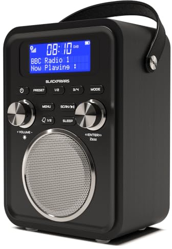 DAB/DAB+ & FM Portable Digital Radio | Bluetooth | Remote Control | Rechargeable Battery | Dual Alarms & Sleep Timer | Perfect for Home, Office or Outdoors | AZATOM Blackfriars 2 (Carbon Black)