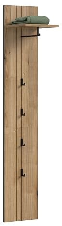 xonox.home Station Garderobepaneel Wandpaneel Garderobe Wandgarderobe B/H/T: 31x160x27 cm in Evoke Oak Nachbildung