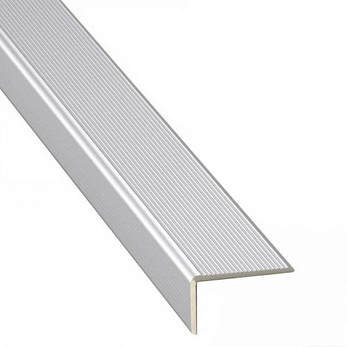 Aluminum Stair Nosing Edge Protector – Non-Slip L-Shape Step Edging Trim for Indoor & Outdoor Safety – Cut-to-Fit Metal Stair Guards for Wood, Tile, Concrete(4x2x90cm(1.57x0.79x35.4in))