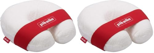 PIKOLIN Home - Viskoelastisches Zervikalkissen für Reisen mit geringer Festigkeit, atmungsaktiv und mit waschbarem Bezug mit Reißverschluss (Packung mit 2)
