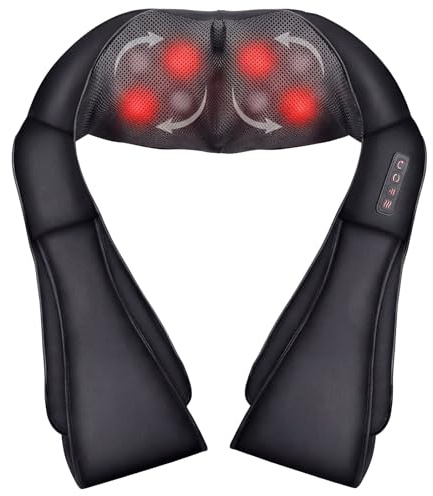 Masseur Cervical, Massage Dos et Cou Épaules avec Chauffage, 3D Appareil de Massage Shiatsu Électrique ur Massager Nuque Cervicales Epaule, Cadeaux Pour Maman, Papa, Femmes et Hommes