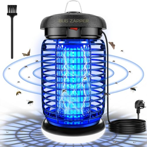 Bug Zapper, 4200V Insect Pest Fly Killer, 15W Electric Mosquito Zapper for Indoor and Outdoor, Waterproof Outdoor & Indoor Mosquito Killer Lamp for Flying Insect Control