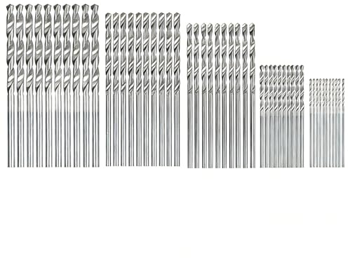 Oblivix 50 Stück HSS Bohrer, Spiralbohrer Metall, Metallbohrer Set, HSS Bohrer set 1-3mm für Holz, Metall, Kunststoff, Silber
