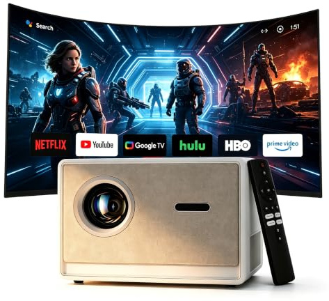 Projector with WiFi and Bluetooth|3 Years Protection|Compatible with 2000ANSI Native 1080P/4K | Short Throw Project for Home & Outdoor | Integrated Applications