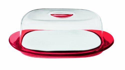 Guzzini Copriformaggio Feeling, Rosso Chiaro, 32 x 20.8 x h10 cm