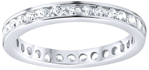 Sterling 925er Silber Eternity Ring - 3mm Channel Set - 5