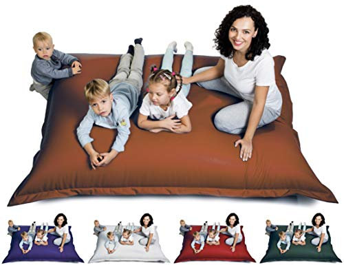 sunnypillow XL Sitzsack, Sitzkissen aus Kunstleder Outdoor & Indoor 100 x 150 cm mit 140L Styropor Füllung Sessel für Kinder & Erwachsene Sofa Beanbag viele Farben und Größen zur Auswahl Fuchsrot