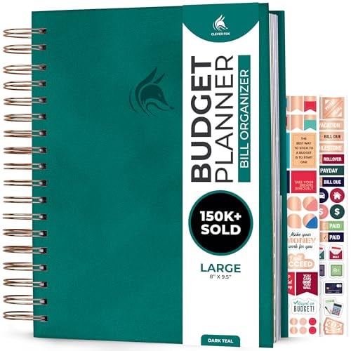 Clever Fox Budget Planner & Monthly Bill Organizer with Pockets. Expense Tracker Notebook, Budgeting Journal and Financial Planner Budget Book to Control Your Money. Large Size – Dark Teal